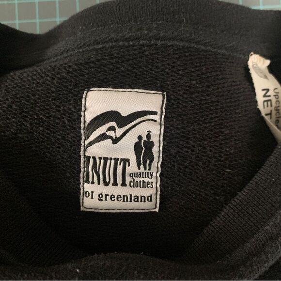 Upcycled Inuit Sweatshirt Flannel Sleeves 
Top - Picture 3 of 5